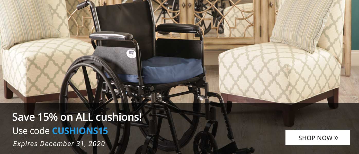 Save 15% on wheelchair cushions! Use code CUSHIONS15