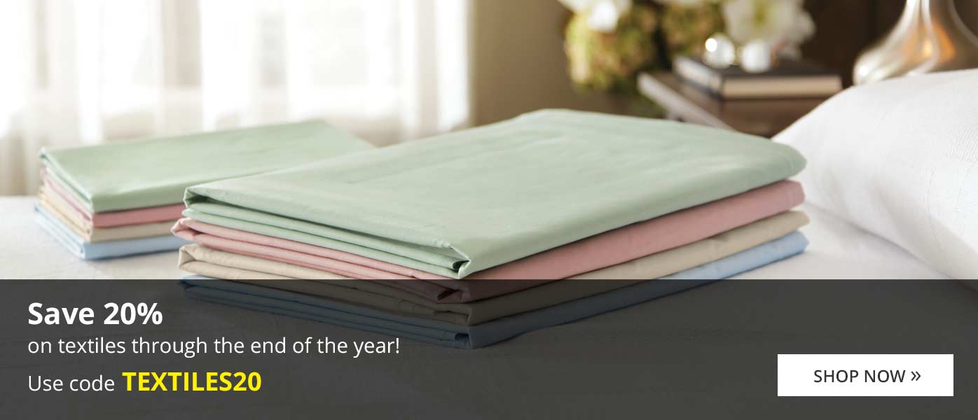 Save 20% on textiles through the end of the year!