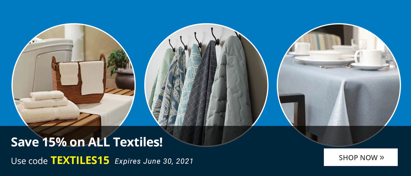 Save 15% on ALL Textiles! Use promo code TEXTILES15